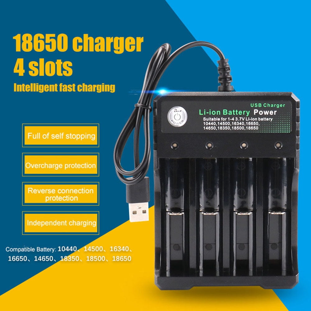 Lomubue Universal Smart Rechargeable Li-ion Battery Charger for 18650 18500 16340 14500