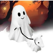 Lomyolo 2024 New Ghost Statue Halloween Ghost Walking Dog Statue Funny Design Spooky Ghost Dog Halloween Figurine Home Tabletop Decorations