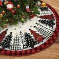 thumbnail image 1 of Lomyolo 48Inch Christmas Tree Skirt - Red & White Buffalo Plaid Xmas Tree Mat, Double-Layer Polyester Perfect Christmas Decoration Gift Holiday Decor for Indoor/Outdoor, Party & Gift Giving, 1 of 7