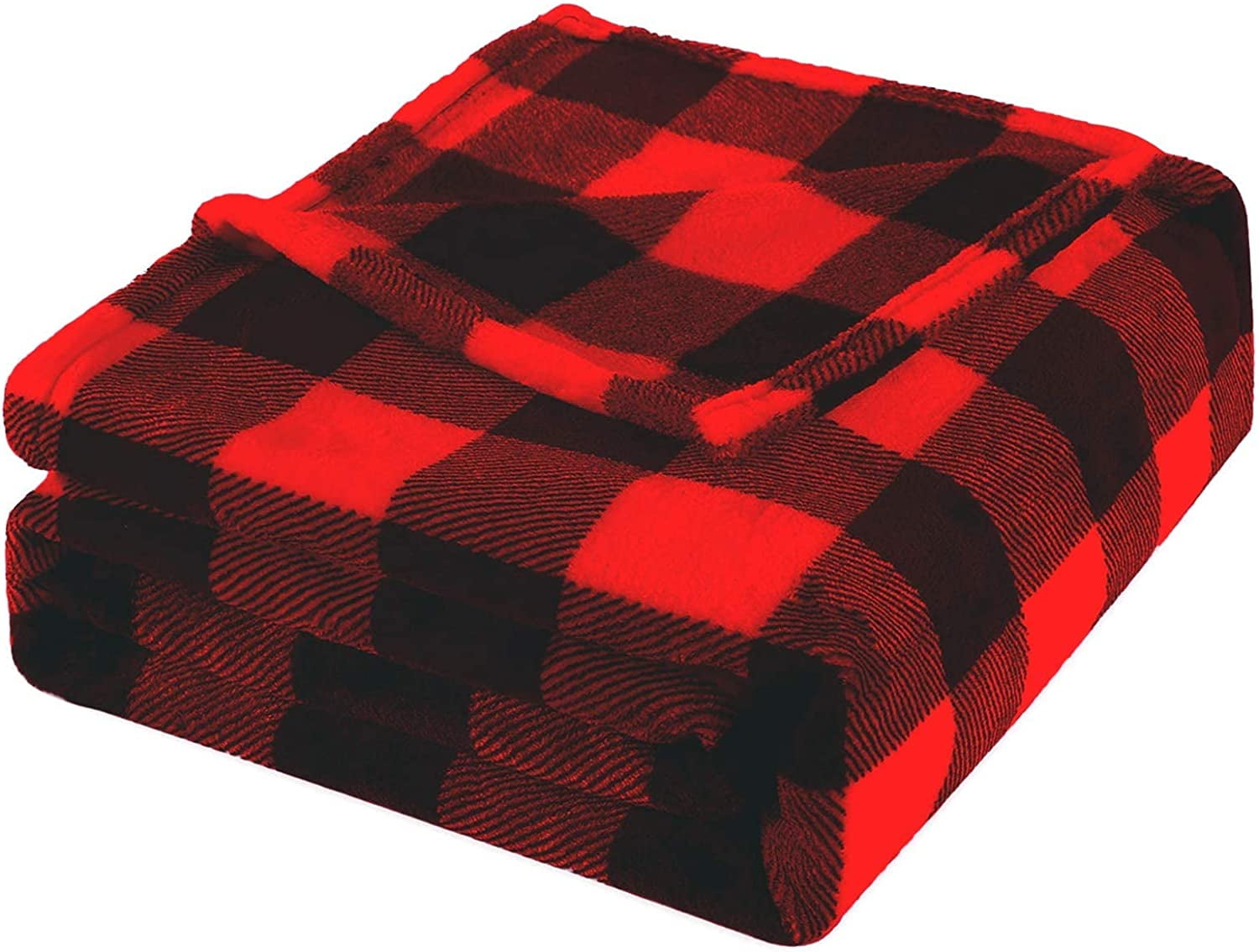 Lomyolo 50''x60'' Fleece Twin Blanket for Couch Christmas Buffalo Plaid