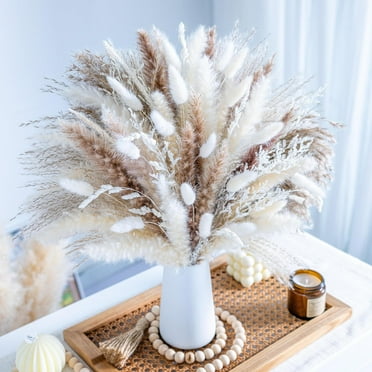 Green Pampas Grass Boho Bouquet - Exquisite Lavender And Eucalyptus 