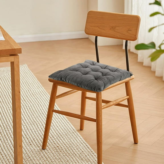 Lomyolo Chair Cushions for Kitchen Chairs 2 Pack Seat Cushion Chair Pads for Dining Patio Home Office Soft Comfort Velvet Square Dark Gray