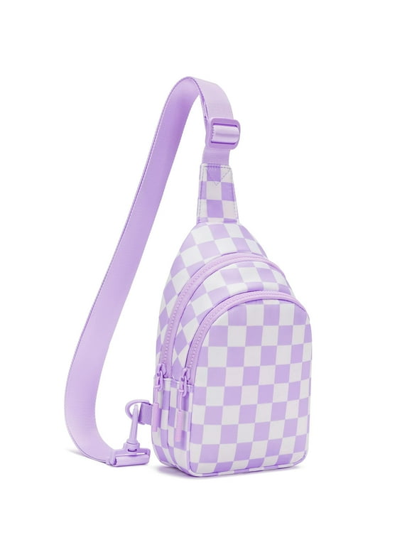 Sling Bag Crossbody Bag Fanny Pack Women 2025 Cute Chest Bag- Valentines Day Birthday Christmas Gifts for 4 5 6 7 8 9 10 11 12 13 Year Old Teens Daughter - Purple