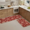 thumbnail image 1 of Lomyolo Christmas Decoration Christmas Kitchen Rugs and Mats Runner Winter Holiday Kitchen Rug Seasonal Low-Profile Non Slip Kitchen Floor Mat Xmas Decor 2 Set 16''x24''+16''x47'' Santa Snow, 1 of 7