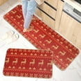 thumbnail image 1 of Lomyolo Christmas Decoration Christmas Kitchen Rugs and Mats Runner Winter Holiday Kitchen Rug Seasonal Low-Profile Non Slip Kitchen Floor Mat Xmas Decor 2 Set 16''x24''+16''x47'' Santa Snow, 1 of 5
