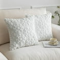 thumbnail image 1 of Lomyolo Christmas Snowflake Decorative Throw Pillow Covers Set of 2, Luxury Faux Fleece Farmhouse Accent - Soft Fluffy Plush Pillow Cases for Couch, Sofa, Bedroom Winter Holiday Decor 20x20 Inches, 1 of 6