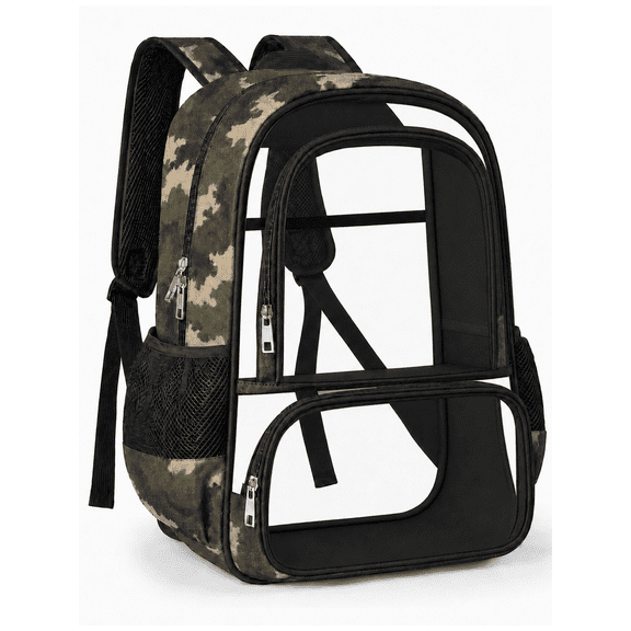 Lomyolo Clear Backpack for School Boys Girls Adult Transparent Bookbag with Reinforced Straps & 400D Oxford Fabric, Large Capacity Heavy Duty Backpack for Travel, Security, Work, College, Men & Women