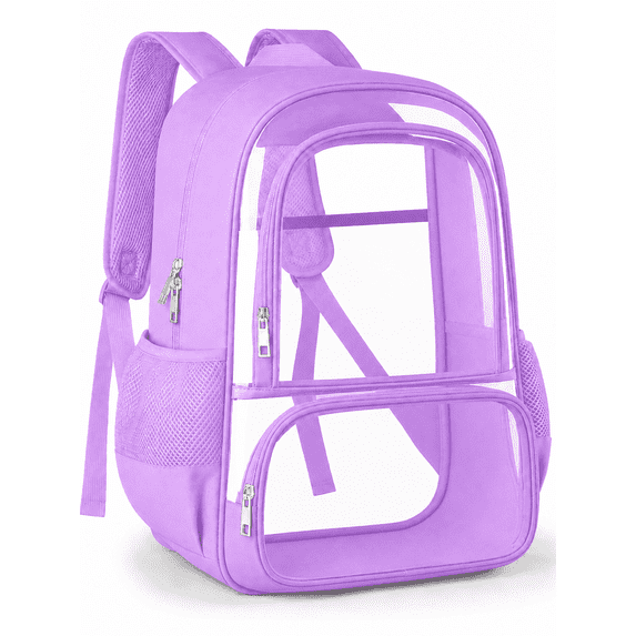Lomyolo Clear Backpack for School Boys Girls Adult Transparent Bookbag with Reinforced Straps & 400D Oxford Fabric, Large Capacity Heavy Duty Backpack for Travel, Security, Work, College, Men & Women