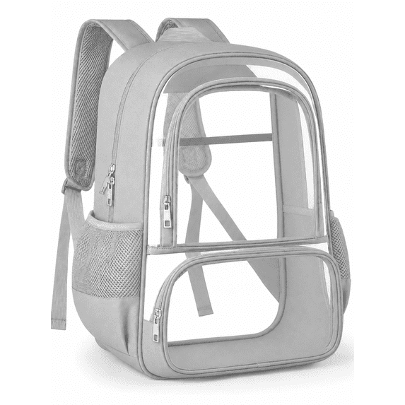 Lomyolo Clear Backpack for School Boys Girls Adult Transparent Bookbag with Reinforced Straps & 400D Oxford Fabric, Large Capacity Heavy Duty Backpack for Travel, Security, Work, College, Men & Women