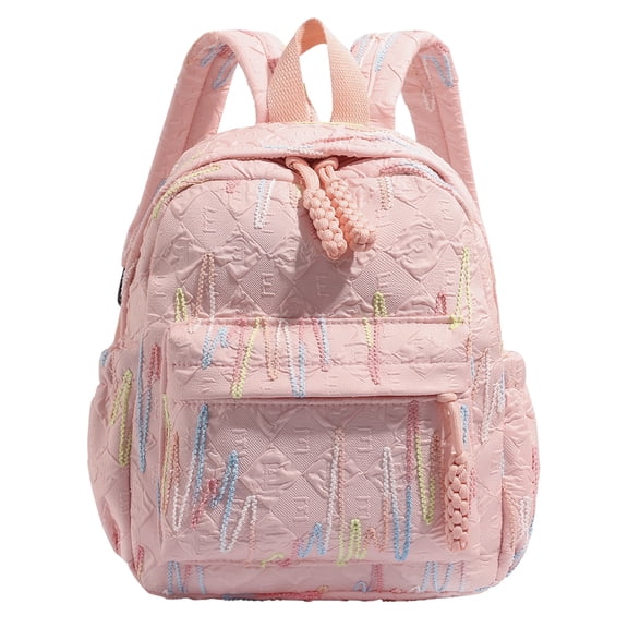 Lomyolo Corduroy Backpack for Women 4 5 6 7 8 9 10 11 12 13 Year Old Daughter, Cute School Bag Bookbag, Lightweight School Backpack Perfect Back to School Gift - Pink