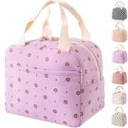 Lomyolo Cute Lunch Bag for Women Men - Large 9.8L Insulated Corduroy Lunch Tote Bag, Thermal Leak Resistant Lunch Cooler for Work, Travel, Picnic, Beach, Ideal 