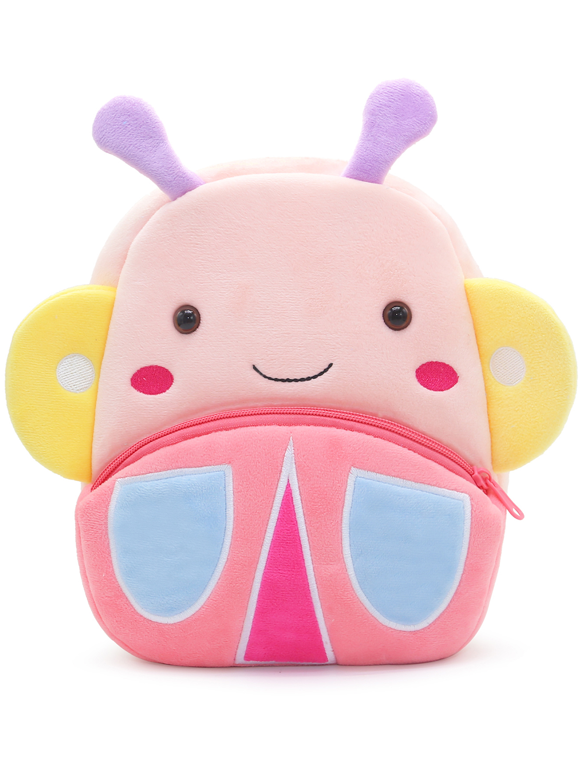 Mochila infantil de peluche de animal, para niños y niñas de 2 a 6 años, ajustable, suave, lavable a máquina, diseño de mariposa