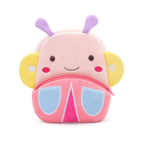 Cute Plush Animal Girls & Boys Backpack for Kids 2-6 Years - Adjustable Soft Cartoon Mini Travel Backpack for Baby Girl Boy, Machine Washable - Cute Butterfly