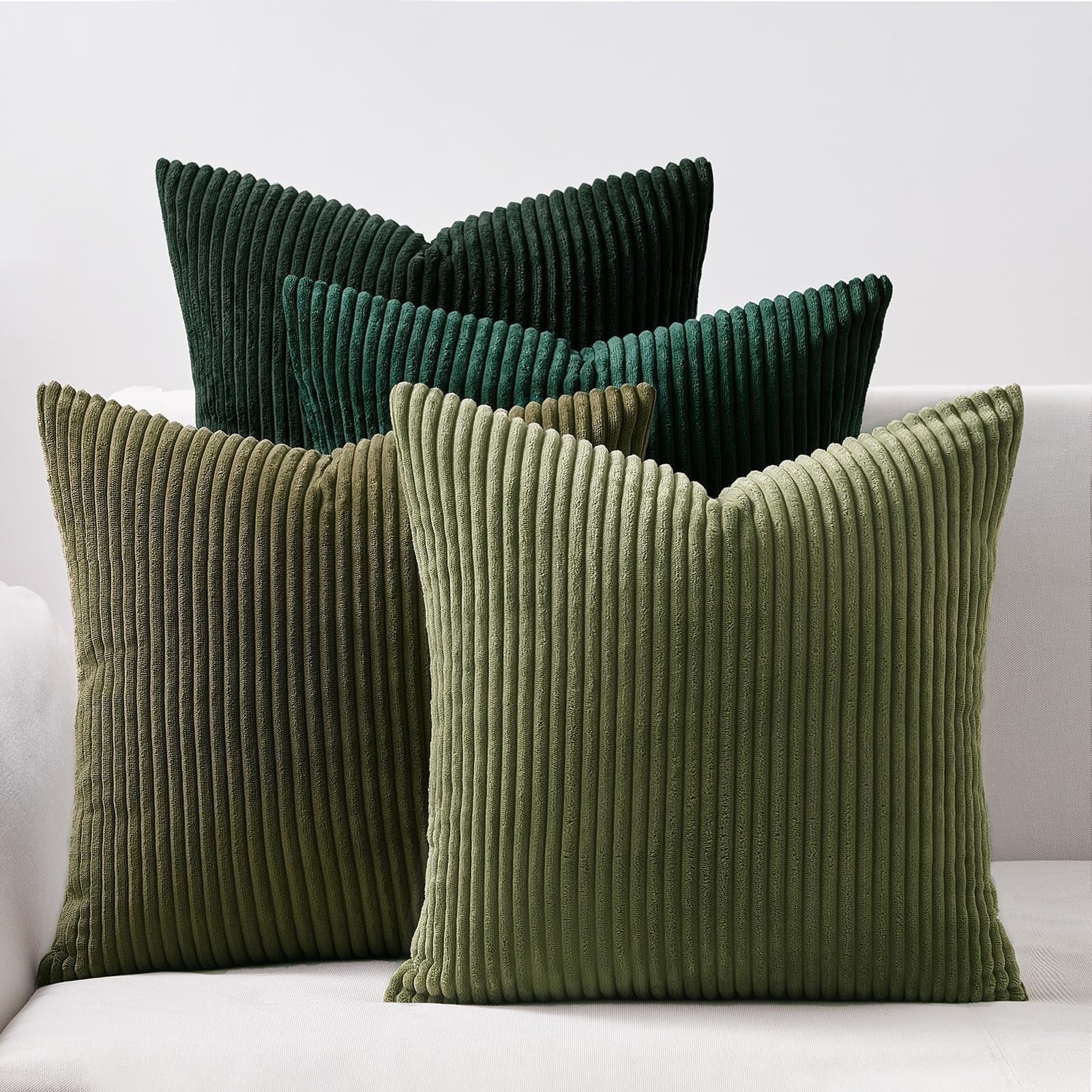 Lomyolo Decorative Couch Throw Pillow Covers 20x20 Inch Set of 4 Soft Corduroy Farmhouse Boho Pillow Cases Skin-Friendly Washable Neutral Cushion Covers for Couch, Bed,Kitchen Living Room,Bed, Sofa