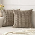 thumbnail image 1 of Lomyolo Decorative Throw Pillow Covers 16x16 Inch Soft Boho Striped Pillow Covers Modern Farmhouse Home Decor for Sofa Living Room Couch 2 Pack, 1 of 7