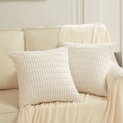 Lomyolo Decorative Throw Pillow Covers 18x18 Inch Soft Boho Striped Pillow Covers Modern Farmhouse Home Decor for Sofa Living Room Couch 2 Pack