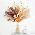 thumbnail image 1 of Lomyolo Fall Decor Autumn Decorations for Home Thanksgiving Table Boho Flowers Orange Pampas Grass Fluffy Dried Flower Bouquet Dry Pampas 17" 64-Pcs, 1 of 6