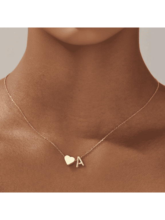 Golden Initial Necklaces for Women, Dainty Gold Letter Necklace Tiny A-Z Pendant Choker Necklace Trendy Cute Personalized Monogram Name Necklace Gold Jewelry Necklace for Women Gift