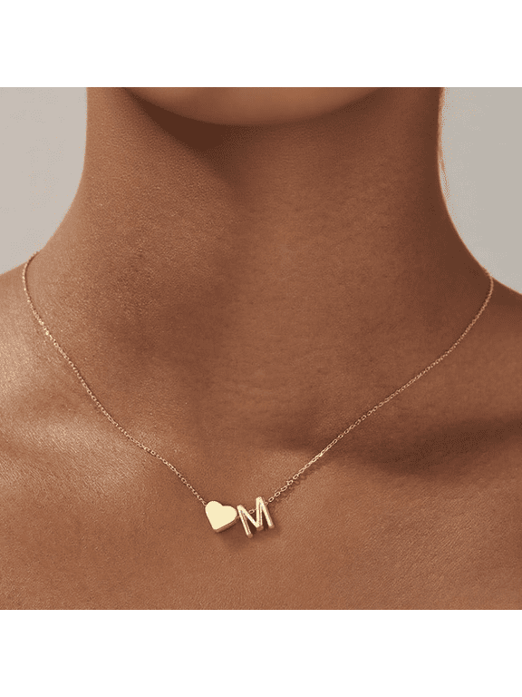 Golden Initial Necklaces for Women, Dainty Gold Letter Necklace Tiny A-Z Pendant Choker Necklace Trendy Cute Personalized Monogram Name Necklace Gold Jewelry Necklace for Women Gift