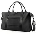 thumbnail image 1 of Lomyolo Travel Duffel Bag for Women - Large Weekender Bag with Shoe Compartment, Trolley Sleeve & Waterproof Pocket - Lightweight Gym, Sports, Overnight Trips Luggage & Tote Bag-Black, 1 of 7