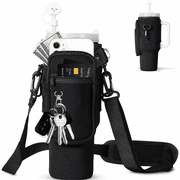 Lomyolo Water Bottle Carrier Bag for 40oz Tumbler - Neoprene Gym Bottle Holder Pouch with Adjustable Strap, Phone Pocket, Water Bottle Pouch Sleeve Accessories for Fitness, Hiking,Sports,Outdoors