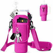 Lomyolo Water Bottle Carrier Bag for 40oz Tumbler - Neoprene Gym Bottle Holder Pouch with Adjustable Strap, Phone Pocket, Water Bottle Pouch Sleeve Accessories 