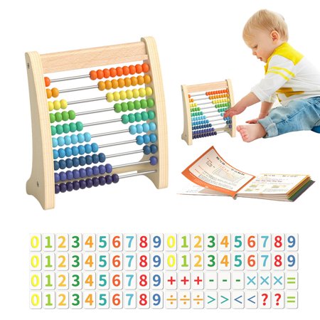 Lona Kids Abacus Educational Counting Toy Preschool Math Learning Toy 10-Row Wooden Frame Abacus with Beads for Boys Girls 3-5 ordinary