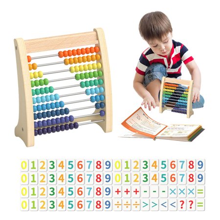 Lona Abacus for Kids Math Educational Abacus Preschool Math Learning Toy 10-Row Wooden Frame Abacus with Beads for Boys Girls 3-5 benefit