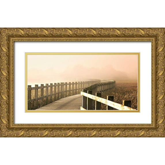 Londal, Leif 14x9 Gold Ornate Wood Framed with Double Matting Museum Art Print Titled - The Path Gets Brighter.