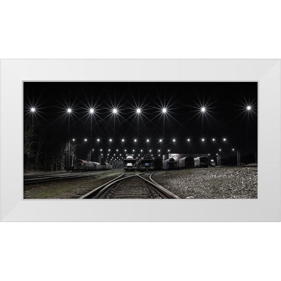 Londal, Leif 14x9 White Modern Wood Framed Museum Art Print Titled - Train Stars