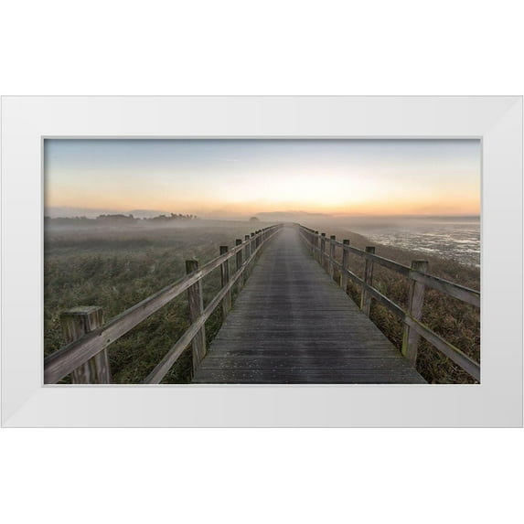 Londal, Leif 24x15 White Modern Wood Framed Museum Art Print Titled - Morning Walk.