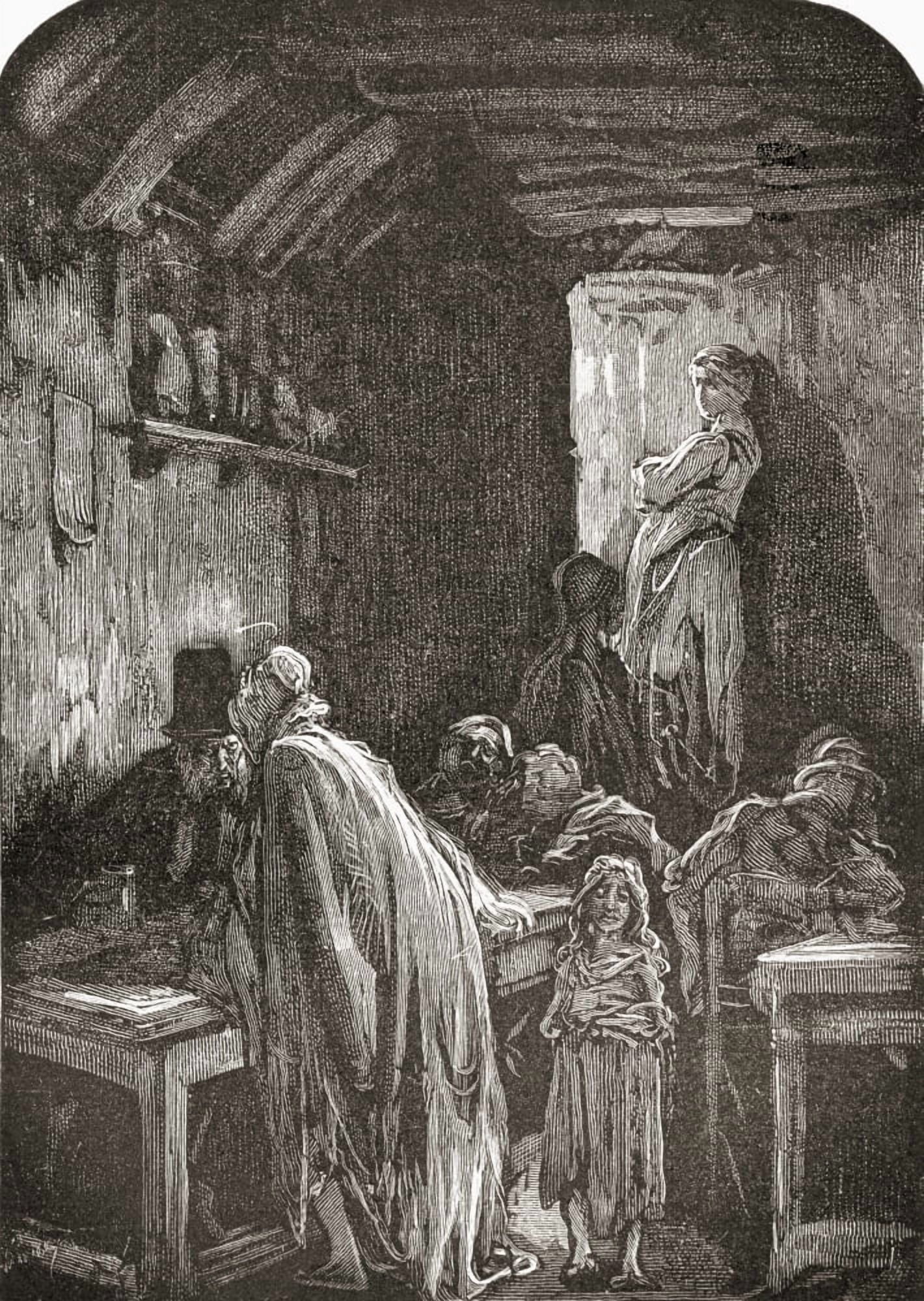 London 1871 After An Unpublished Drawing By Gustave Dore From Life And Reminiscences Of Gustave Dore Published 1885 Canvas Art - Ken Welsh Design Pics (24 x 34)