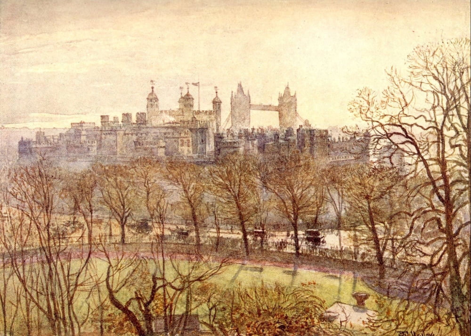 London 1910 Tower from Trinity Square Canvas Art - John Fulleylove (18 x 24)