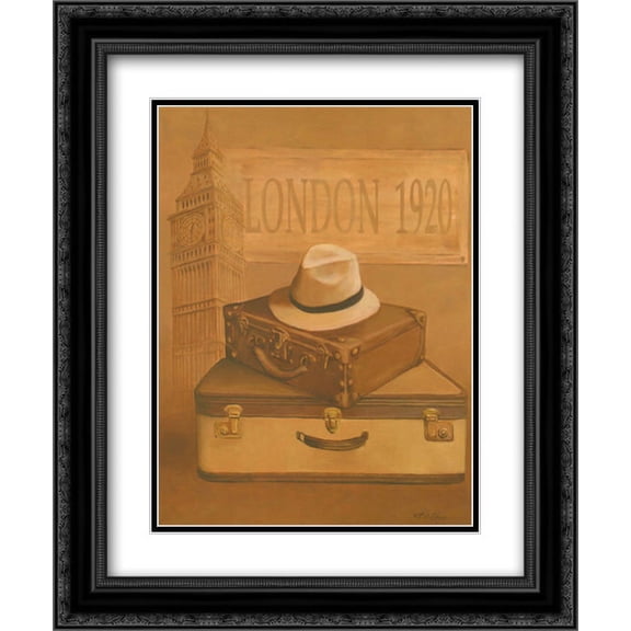 London 1920 2x Matted 15x18 Black Ornate Framed Art Print by T C Chiu