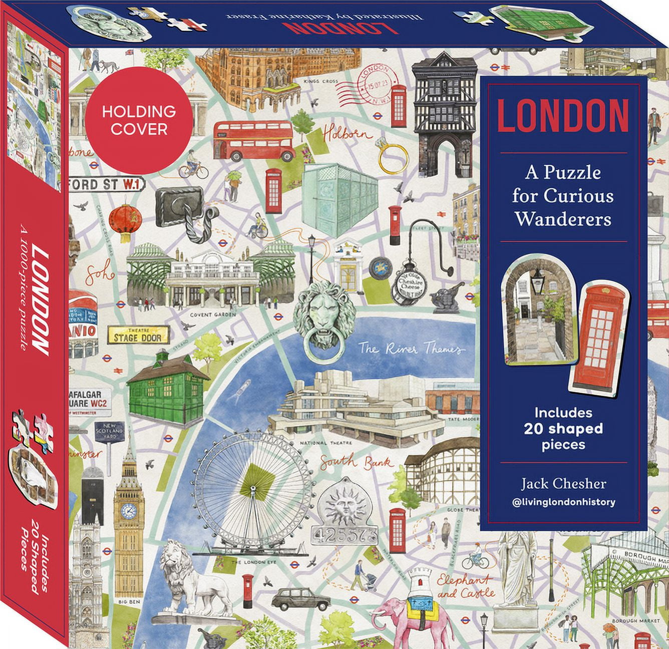 London: A Puzzle for Curious Wanderers : 1000-piece puzzle with 20 shaped pieces, from Sunday Times bestselling author Jack Chesher @livinglondonhistory (Jigsaw)