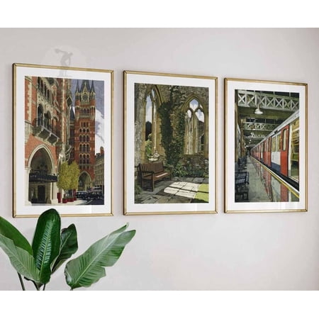 London Architecture St Pancras Underground Station Art, Poster Only