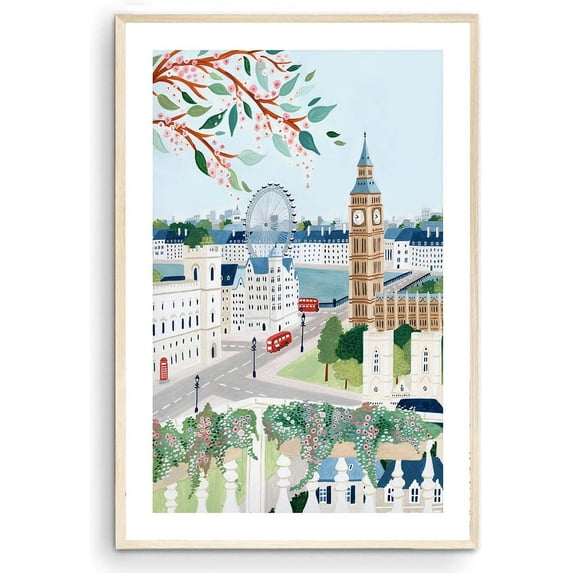 London Art Print, London Wall Art, England Art Print, London Poster, London Gift, Travel Gift, Travel Poster, Housewarming, Wedding Gift (Unframed) (27x40)