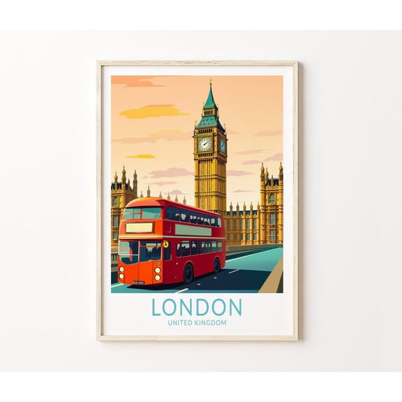 London Big Ben Bridge Home Decor Unframed Paper Print