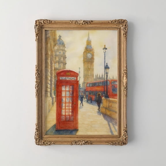 London Big Ben Cityscape European Streetscape Travel Urban Decor Unframed Paper Print
