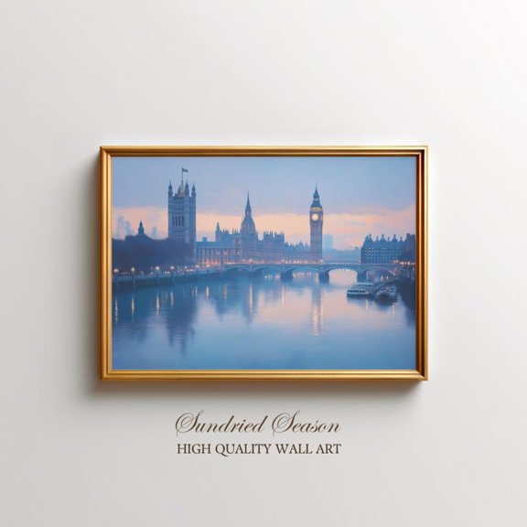 London Big Ben Dusk Romantic Thames River Reflection UK