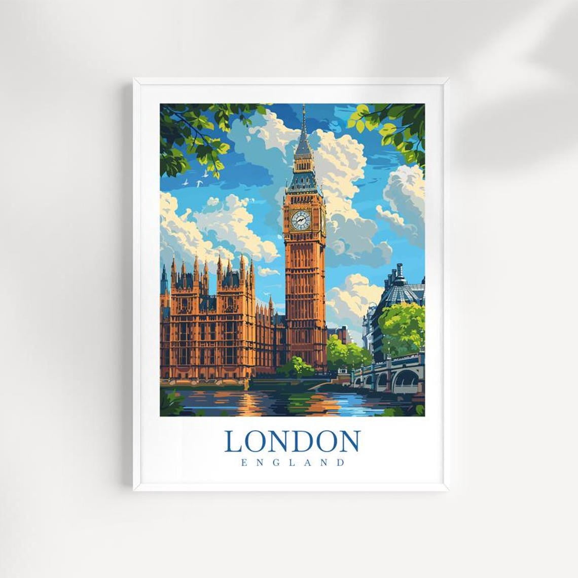 London Big Ben England Travel Wall Art Print, British City Home Decor ...