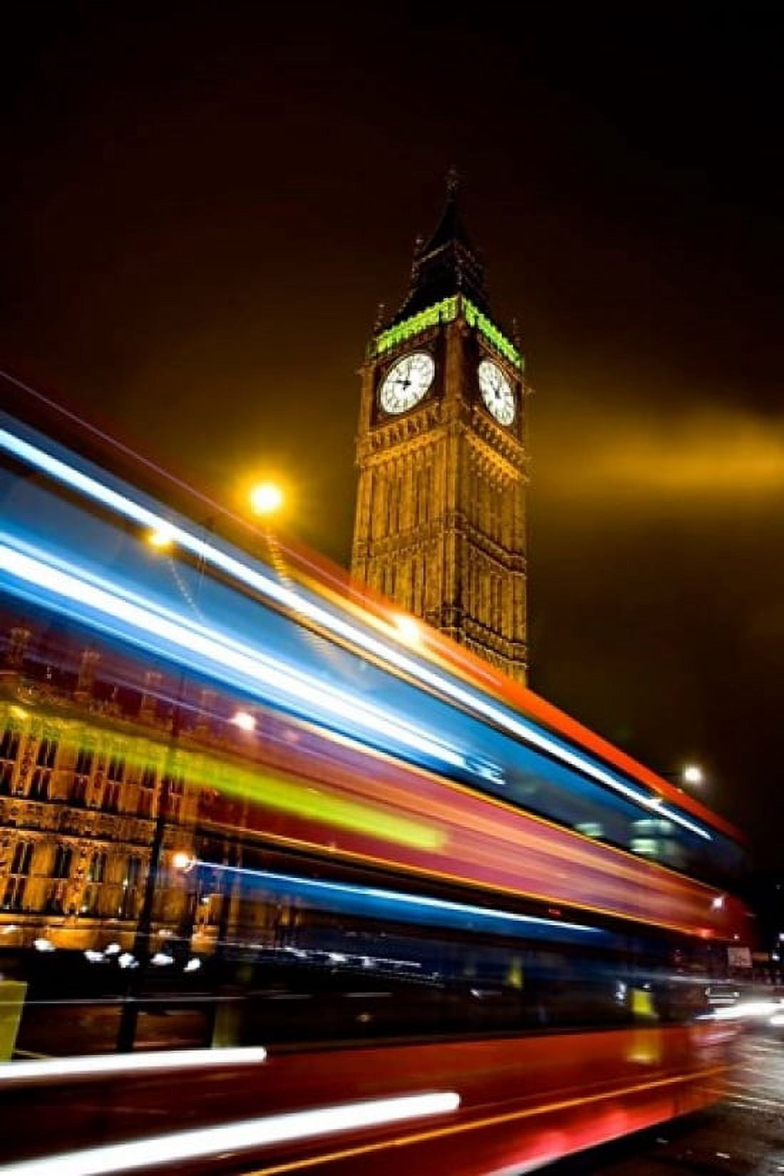 London Big Ben Houses of Parliament Red bus Canvas Art - David Slater DanitaDelimont (11 x 17)