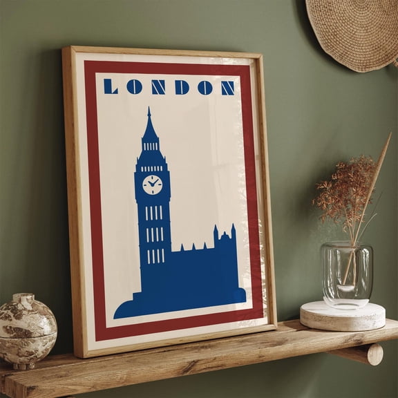 London Big Ben Poster Retro British Travel Classic Architecture, Unframed Paper Poster 24x36in