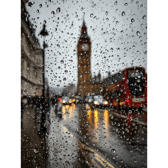 London Big Ben Rainy Day Canvas Print Wall Art for Living Room Bedroom Office Cafe Bar Hotel Decor