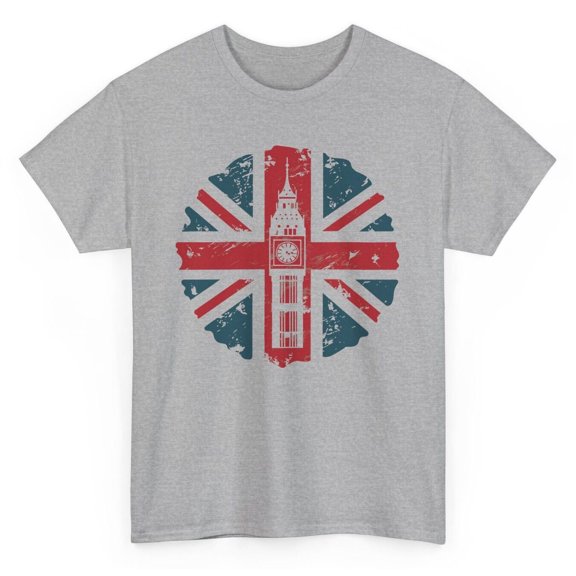 London Big Ben UK Flag T-shirt - Union Jack Novelty British Graphic Tee