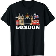 London Black Tee - Unisex Souvenir Shirt for Adults & Kids - Size L