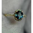 thumbnail image 1 of London Blue Topaz 2.Ct Oval Cut Halo Pretty Engagement Ring 14k Rose Gold Over, 1 of 5