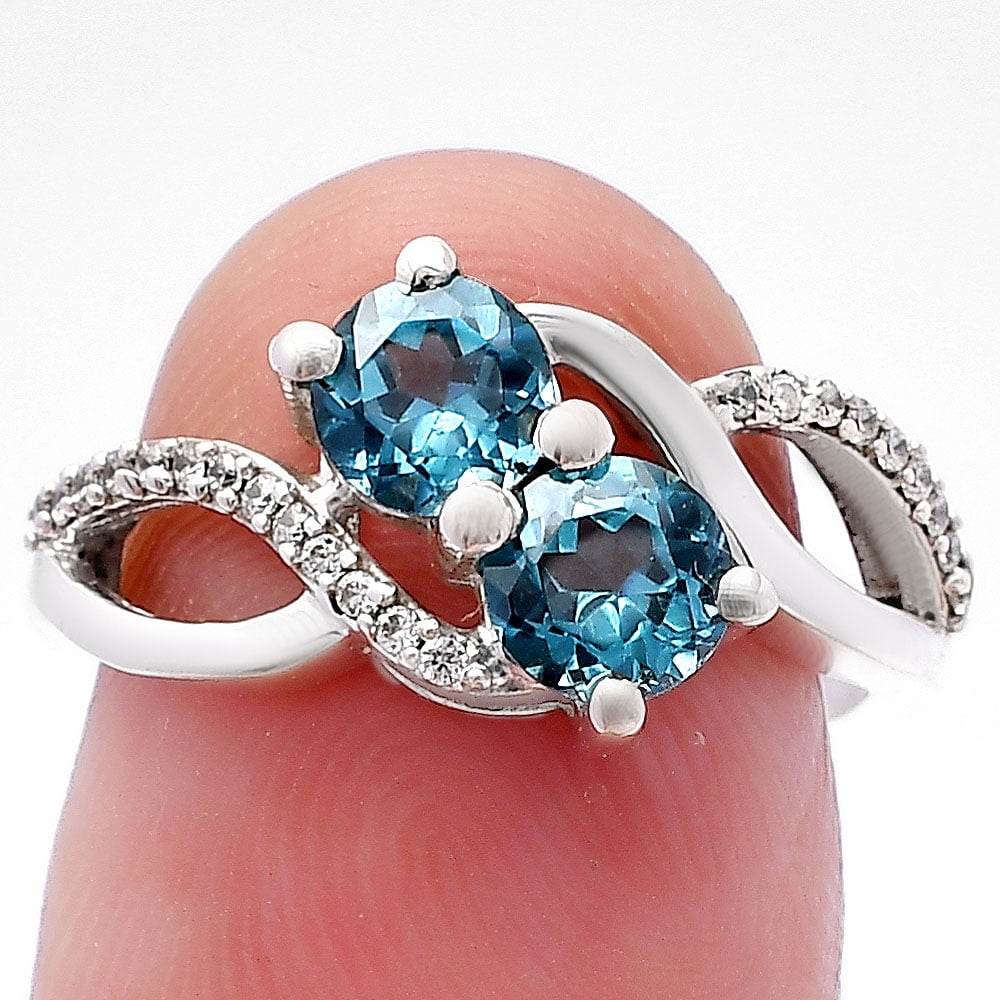 London Blue Topaz 925 Sterling Silver Ring s.5 Jewelry DGR1130_G_5 R ...