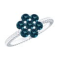 thumbnail image 1 of London Blue Topaz Flower Cluster Ring (1.25 CT, AAA Quality, Rosec Jewels), 10K White Gold, US 3.00, 1 of 8