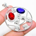 thumbnail image 1 of London Blue Topaz, Garnet 925 Sterling Silver Jewelry Pendant 2.25", 1 of 1